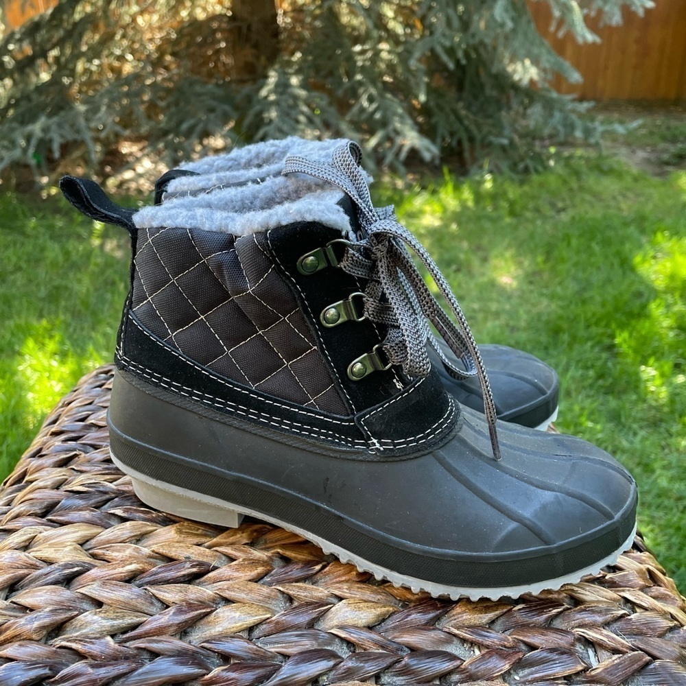 New Khombu Sophia Faux Fur Lined Duck Boot Women's Black